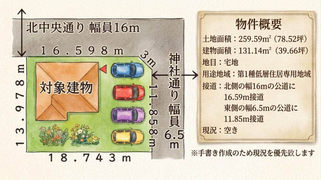 白老町栄町敷地図